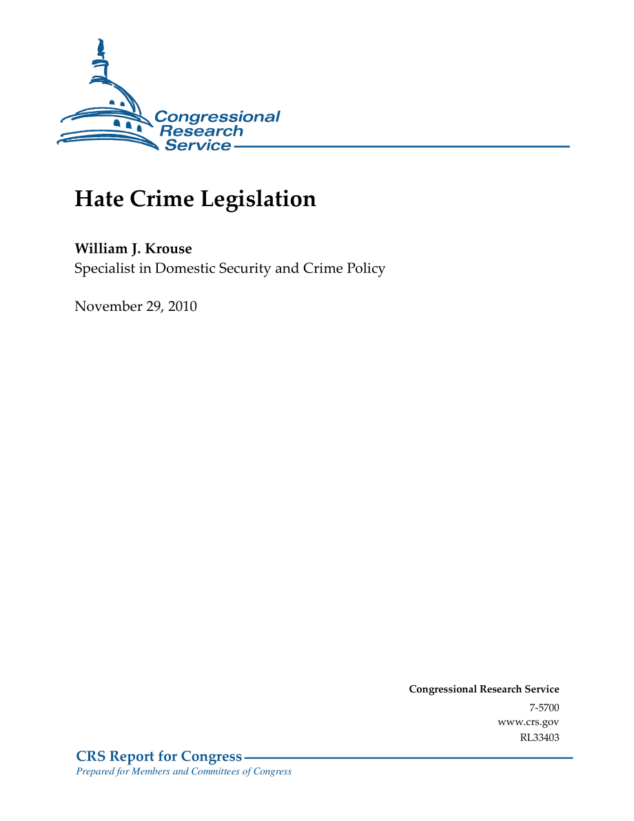 [20101129]RL33403_仇恨犯罪立法.pdf_第1页