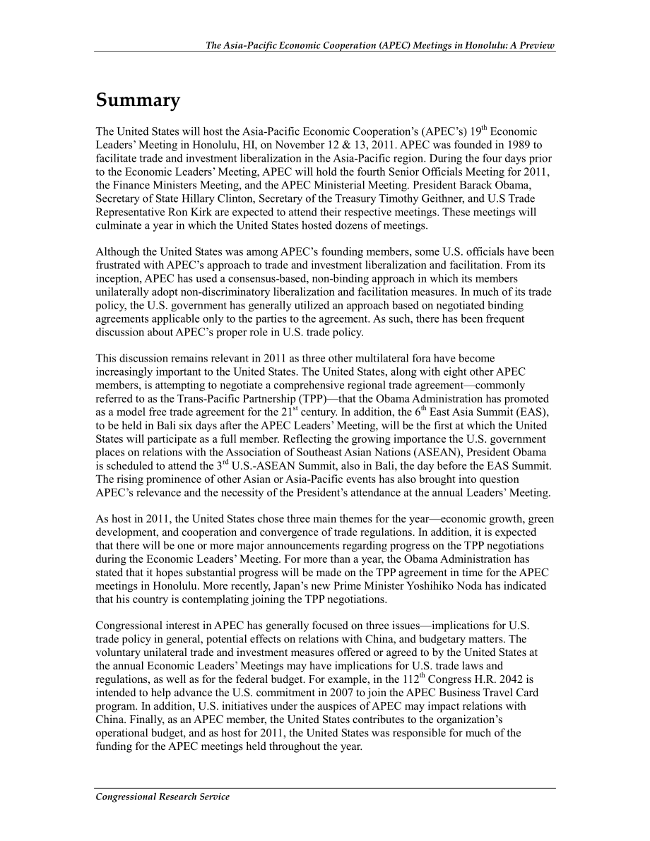 [20111025]R42071_在檀香山举行的亚太经济合作组织（APEC）会议：预览.pdf_第2页