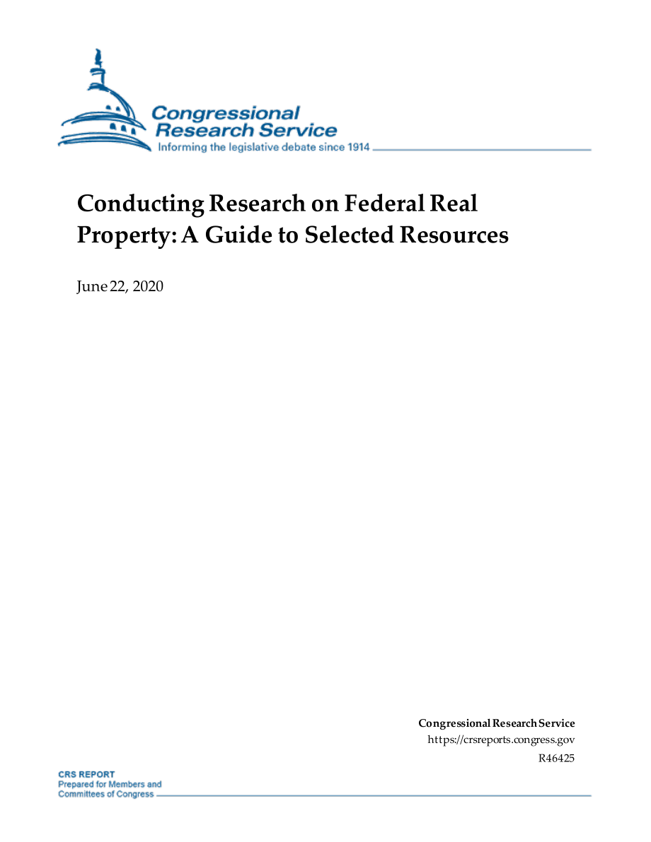 [20200622]R46425_开展联邦不动产研究：选定资源指南.pdf_第1页