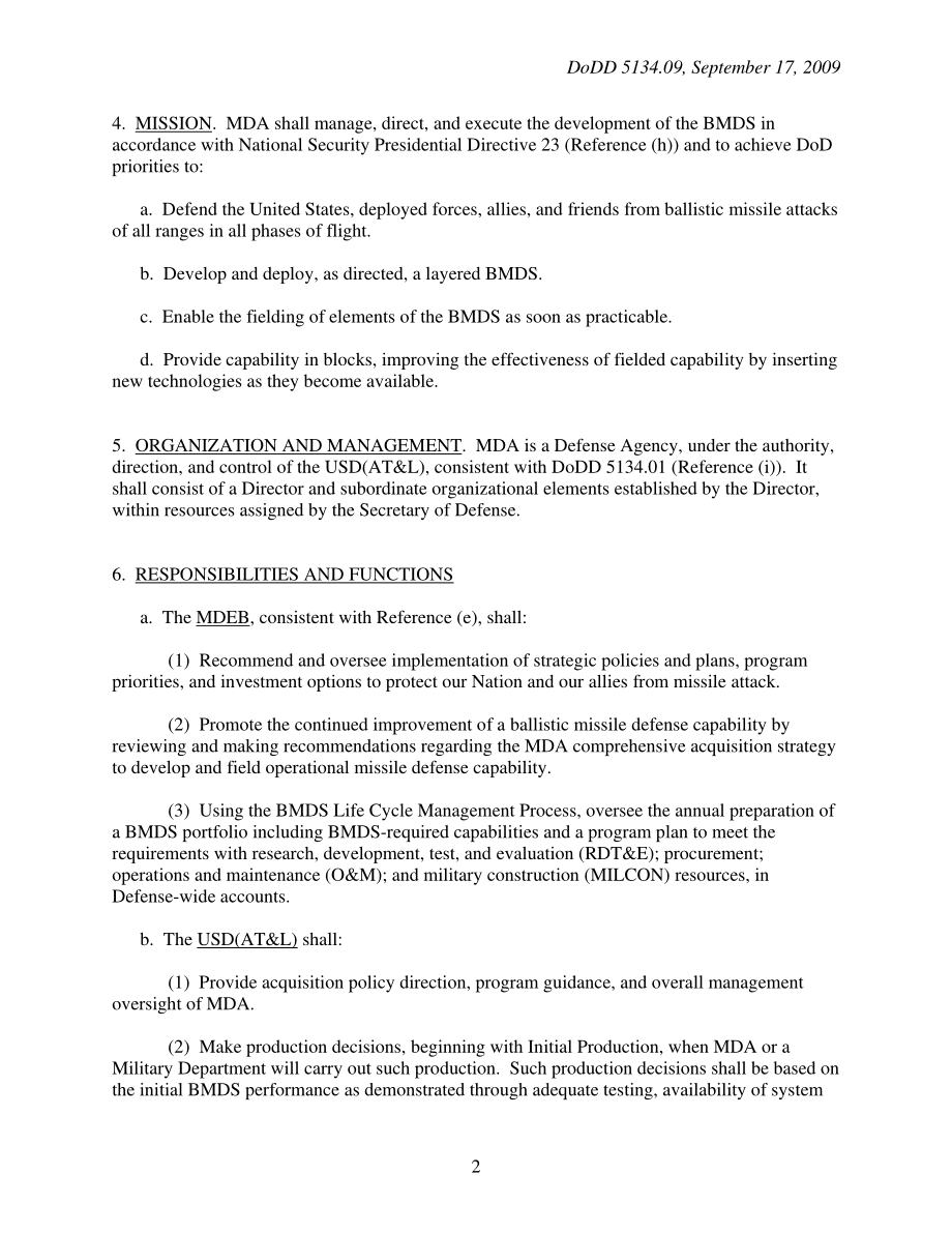 DoDD 5134.09 导弹防御局（MDA）.pdf_第2页